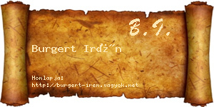 Burgert Irén névjegykártya