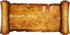 Burgert Irén névjegykártya